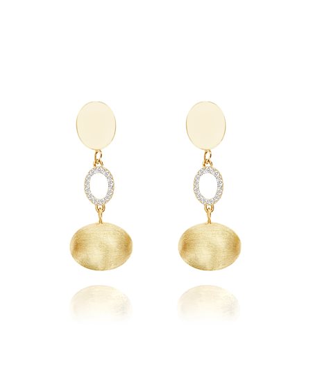 Earrings Nanis Woman Sway in Yellow Gold Diamante 0.05 Ct OS14-615 - OS14-615